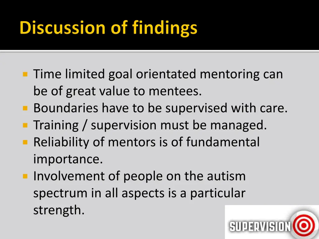 time limited goal orientated mentoring