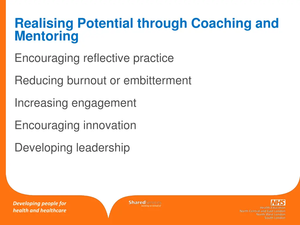 realising potential through coaching and mentoring