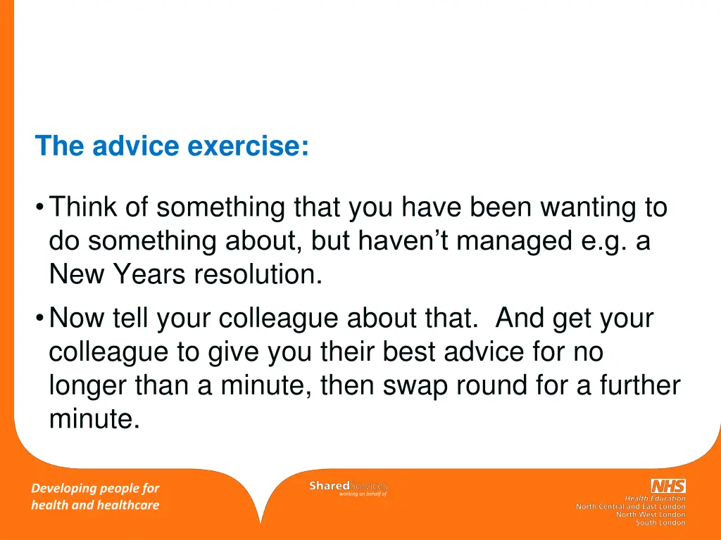 the advice exercise