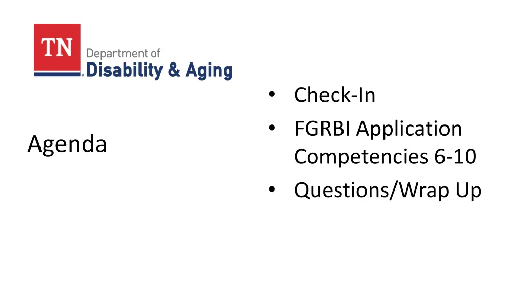 check in fgrbi application competencies