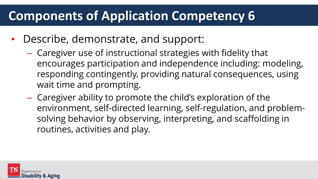 components of application competency 6 2