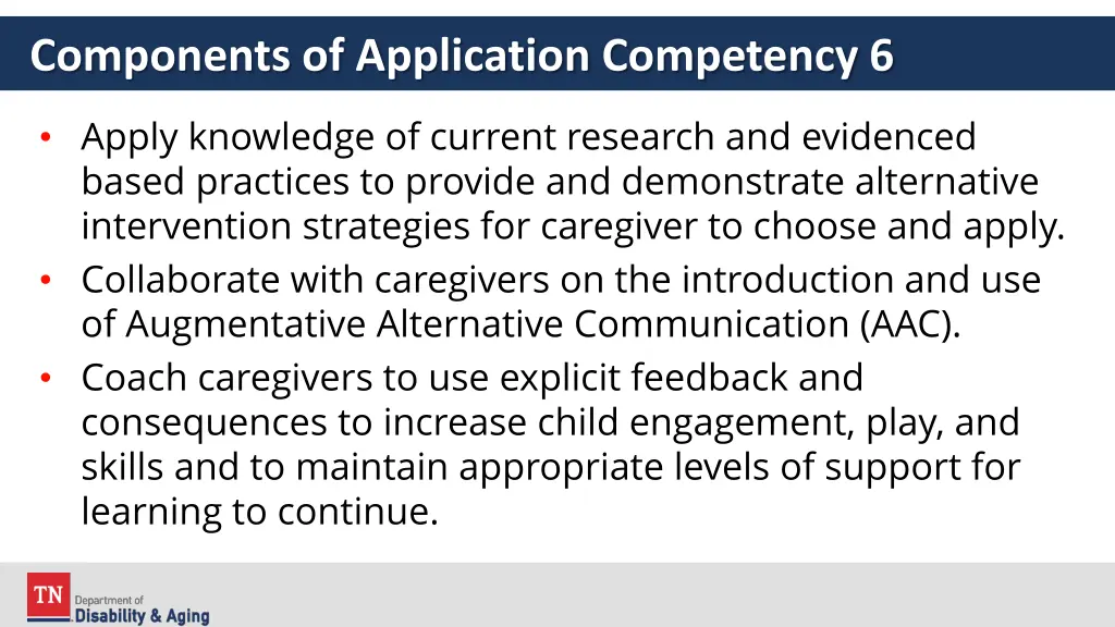 components of application competency 6 3