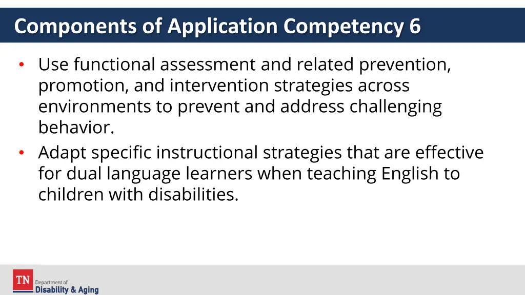 components of application competency 6 4