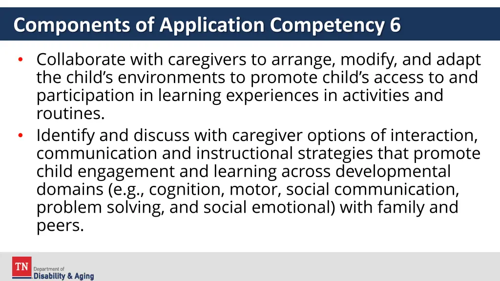 components of application competency 6