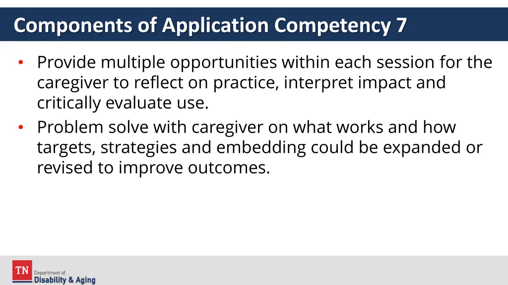 components of application competency 7 2