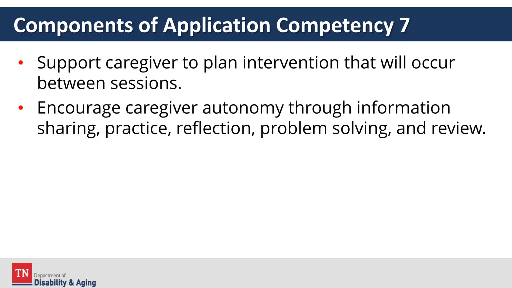 components of application competency 7 3