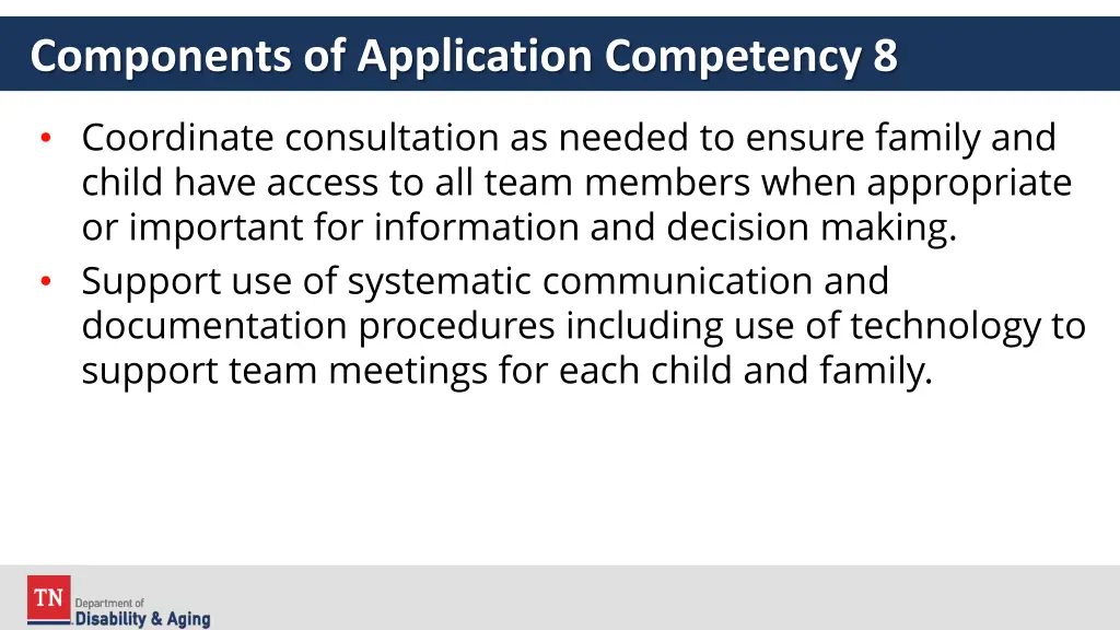 components of application competency 8 2