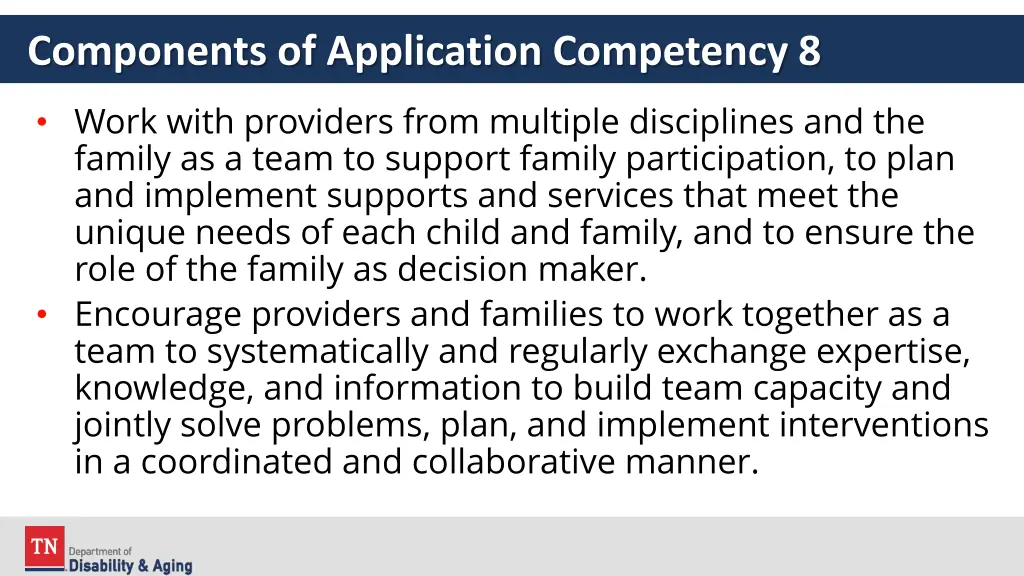 components of application competency 8