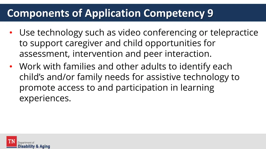 components of application competency 9 1