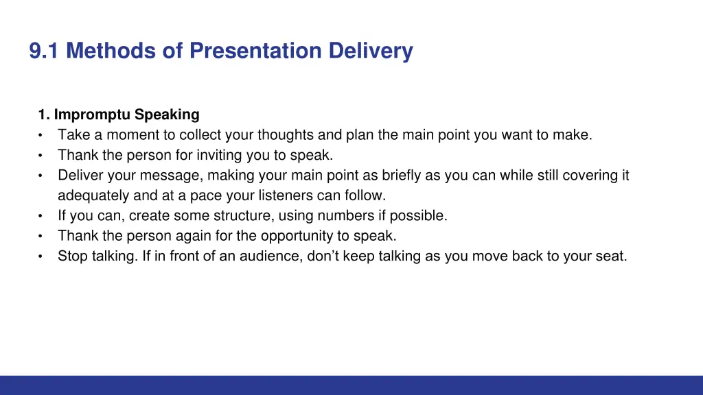 9 1 methods of presentation delivery 1