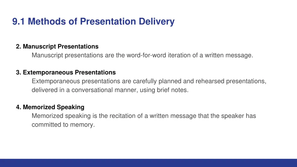 9 1 methods of presentation delivery 2