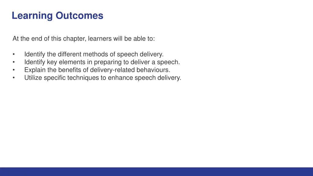 learning outcomes