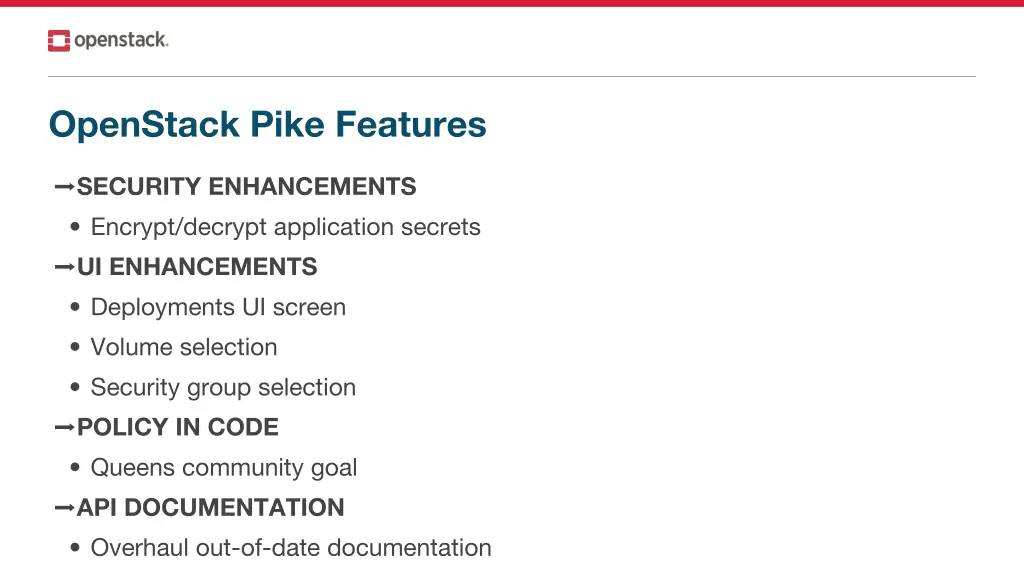 openstack pike features