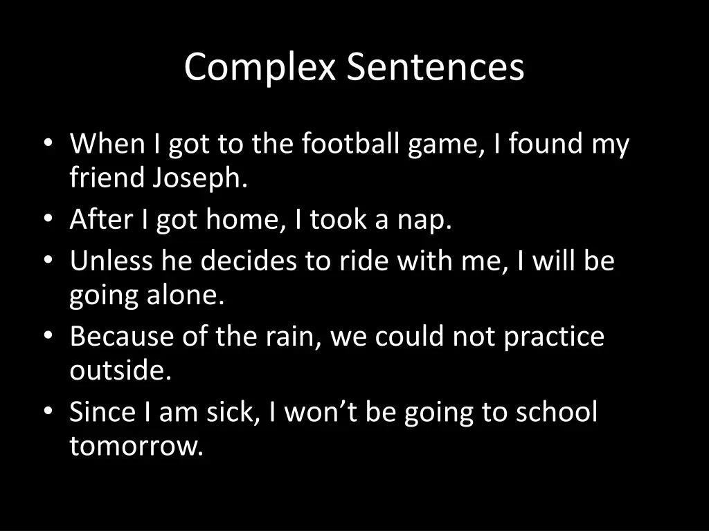 complex sentences