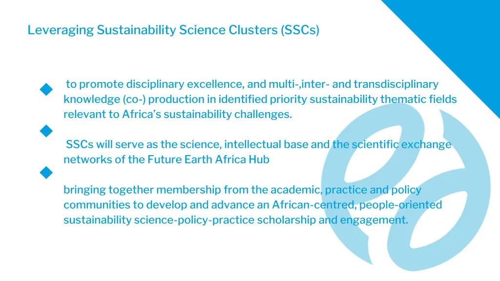 leveraging sustainability science clusters sscs