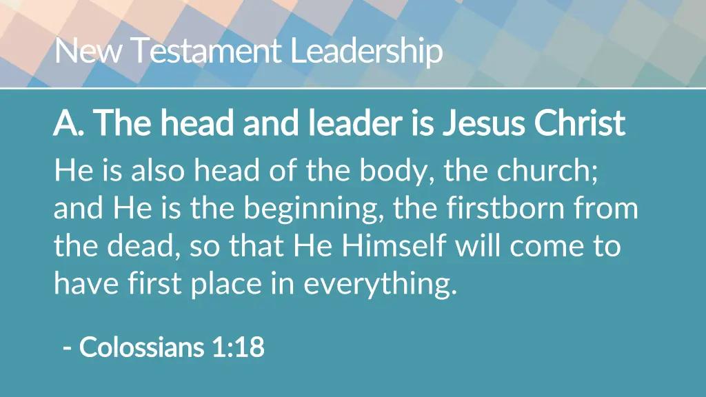 new testament leadership