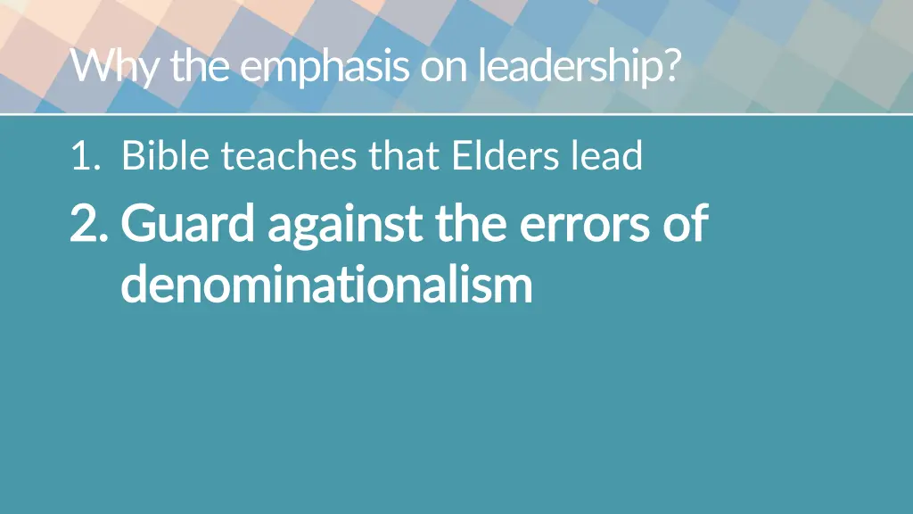 why the emphasis on leadership 1