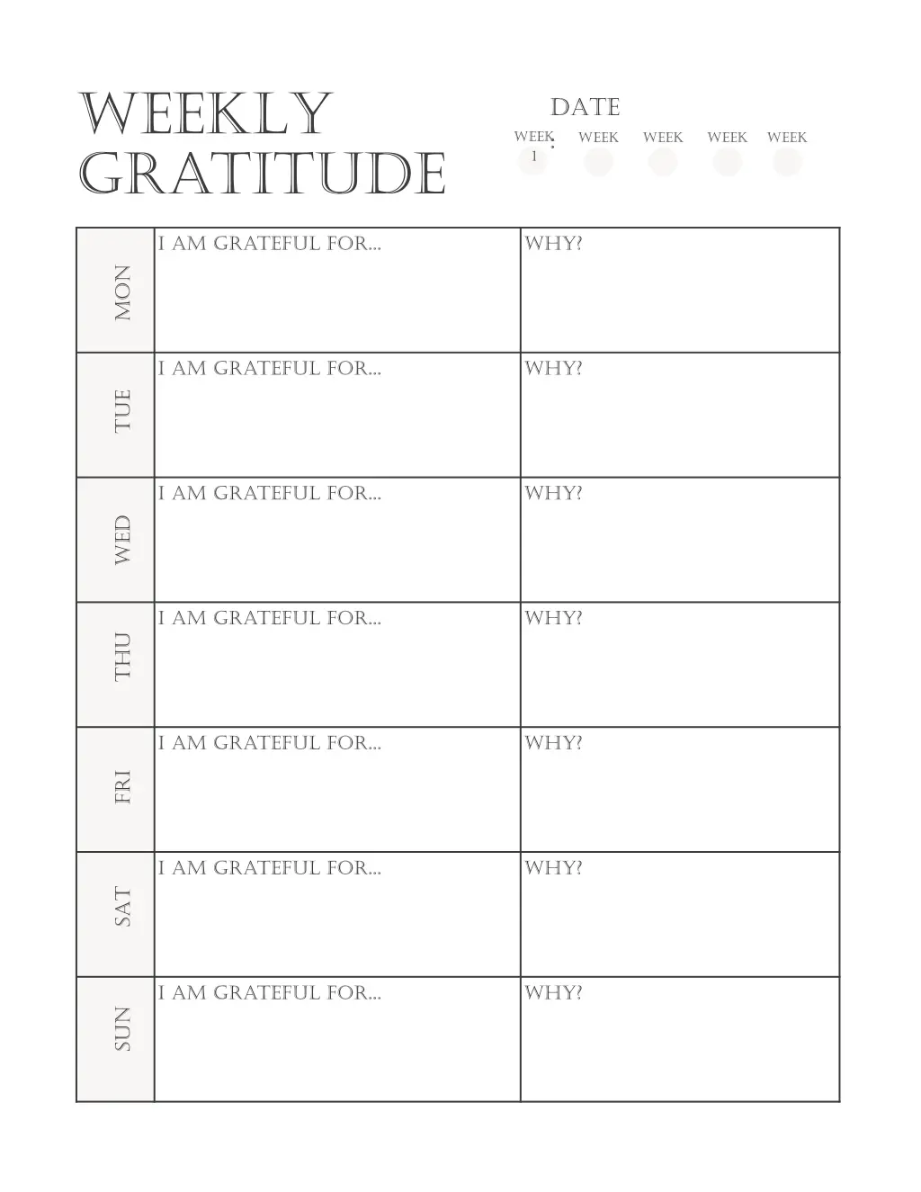 weekly gratitude