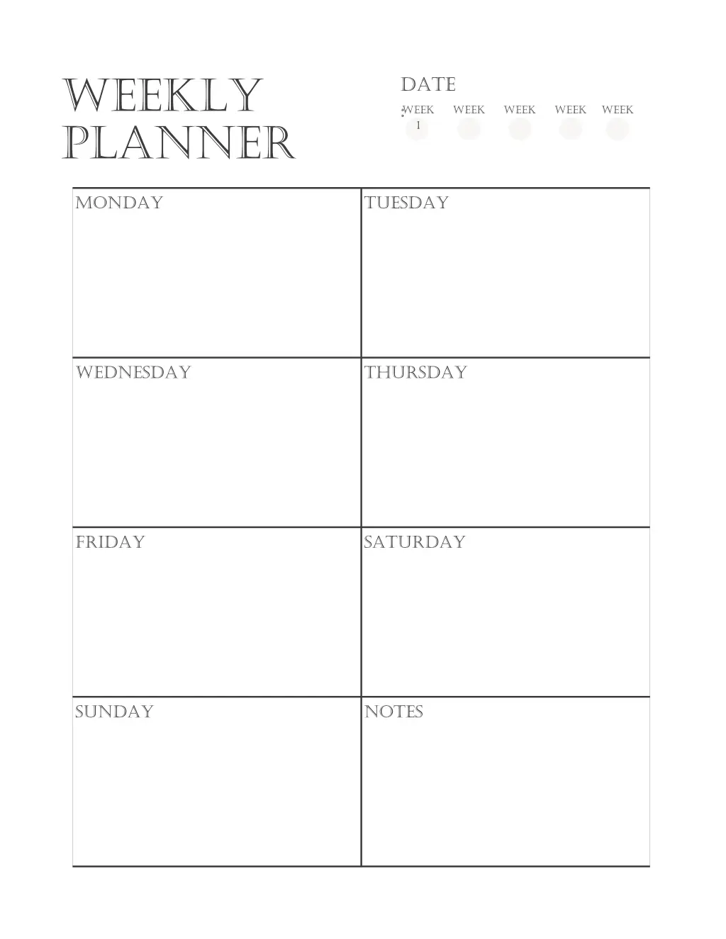 weekly planner