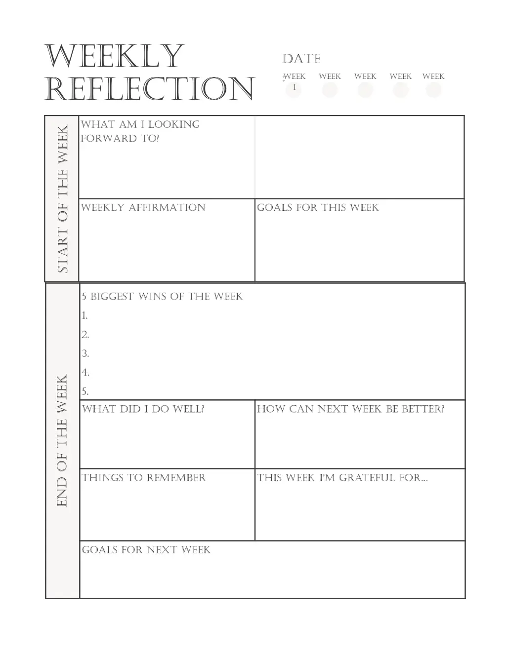 weekly reflection