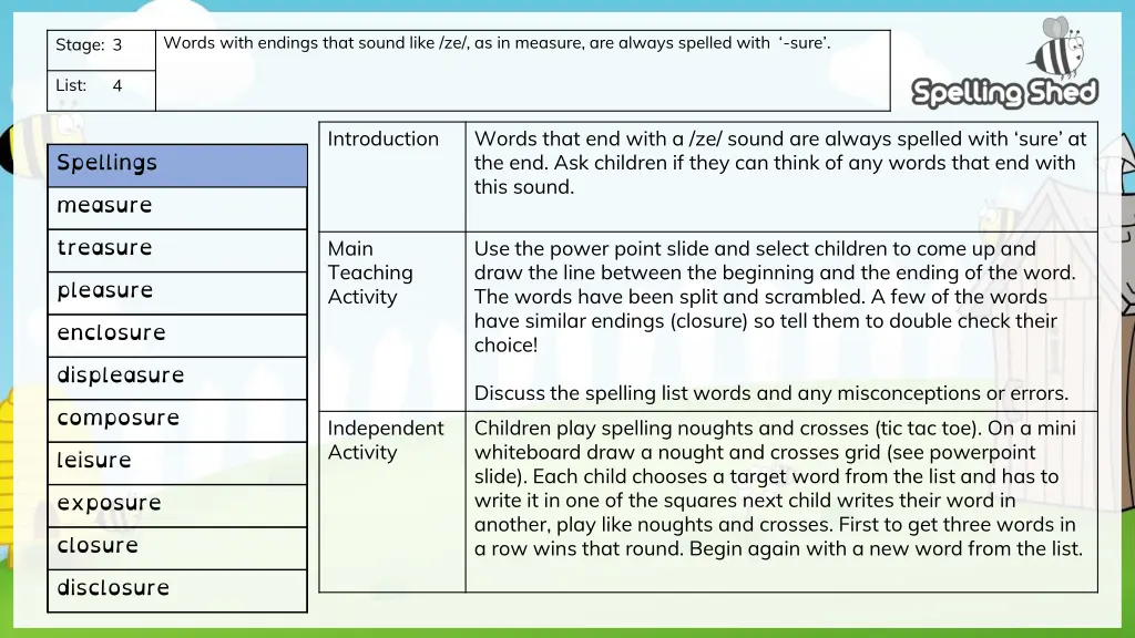 words with endings that sound like
