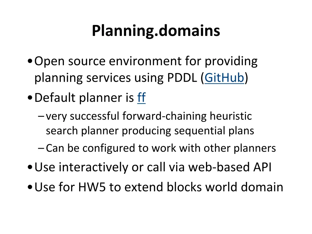 planning domains