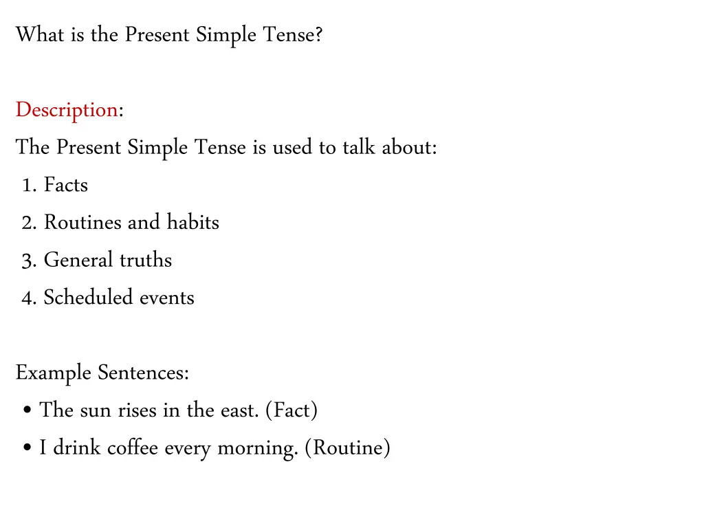 what is the present simple tense