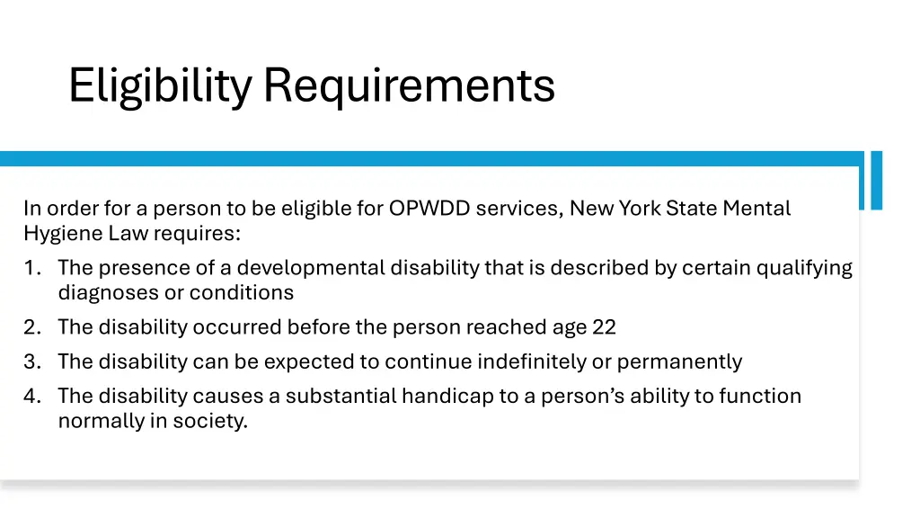eligibility requirements