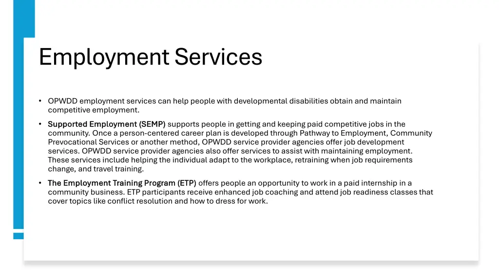 employment services