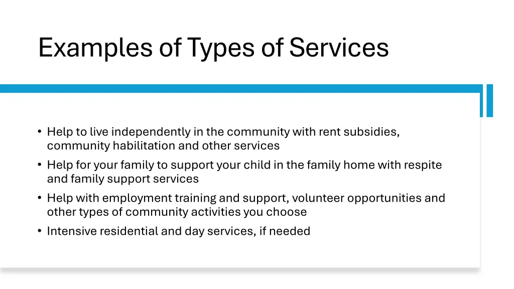 examples of types of services