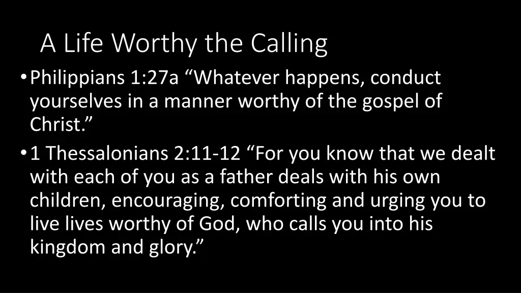 a life worthy the calling philippians