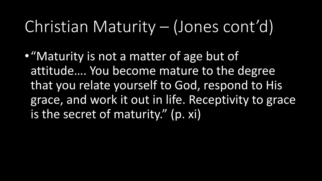 christian maturity jones cont d 1