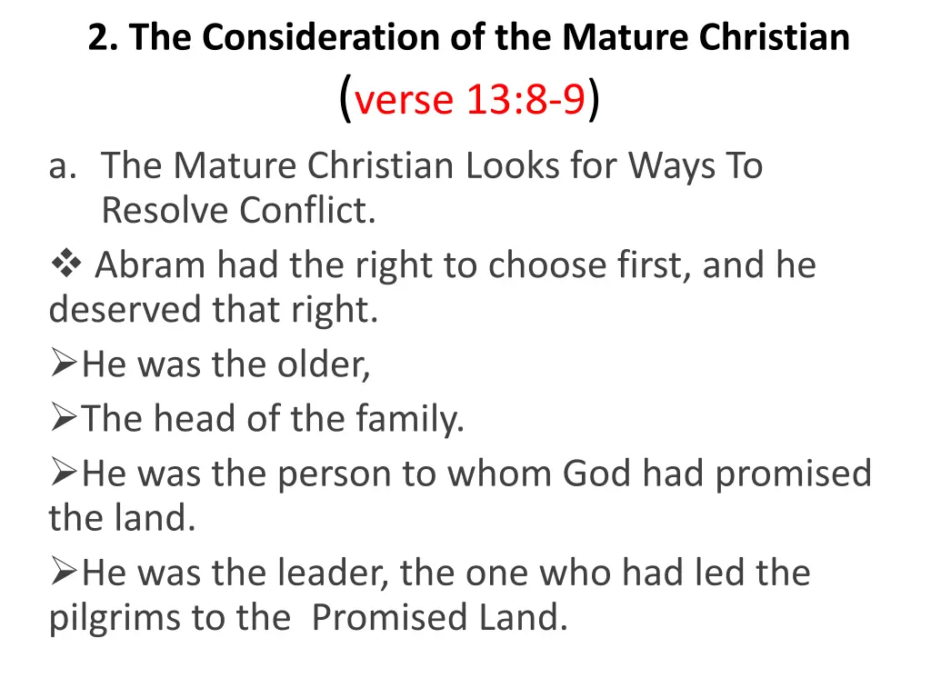 2 the consideration of the mature christian verse