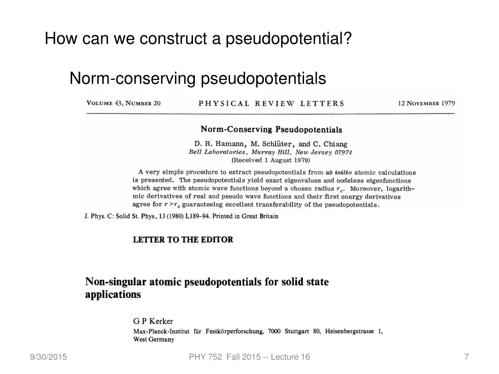 how can we construct a pseudopotential