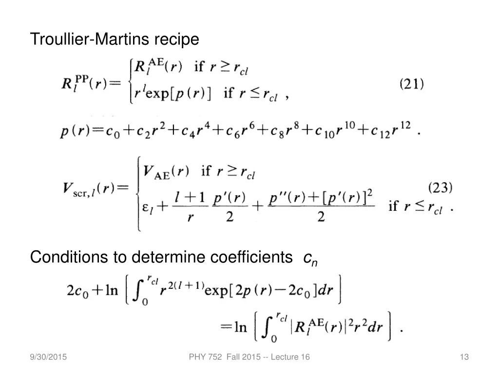 troullier martins recipe