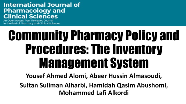 community pharmacy policy and procedures