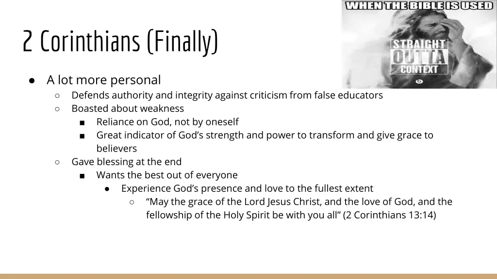 2 corinthians finally