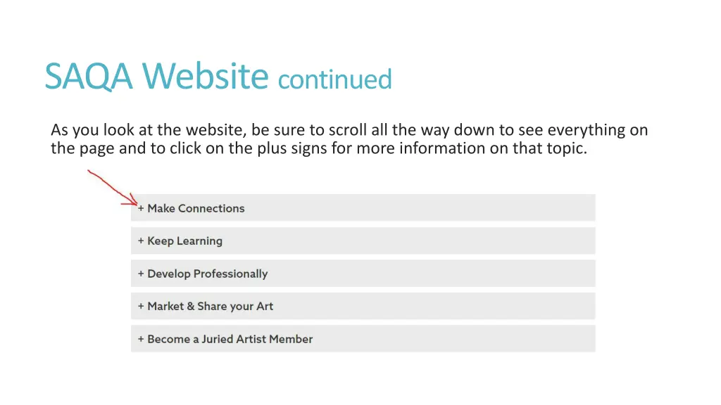 saqa website continued