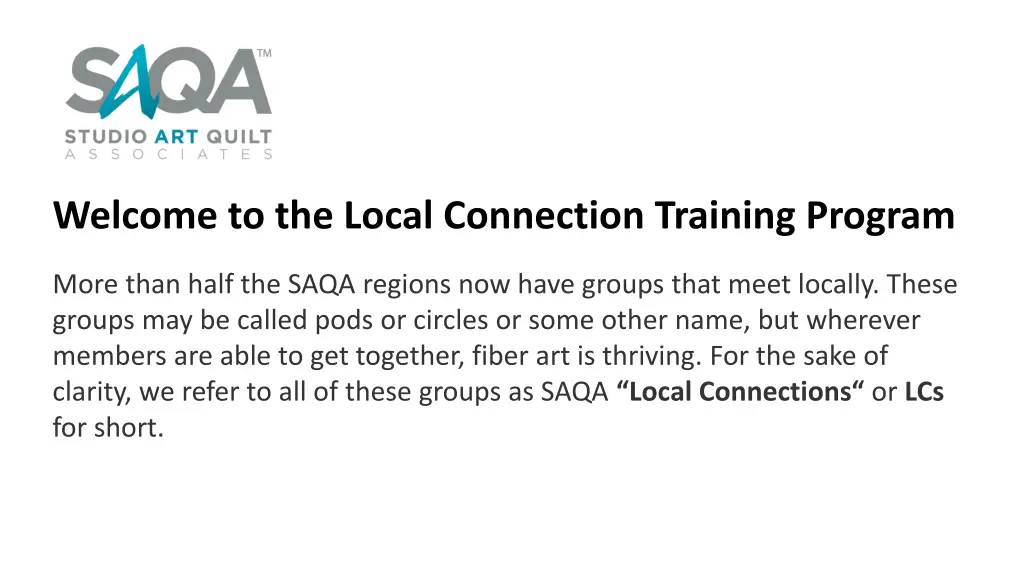 welcome to the local connection training program
