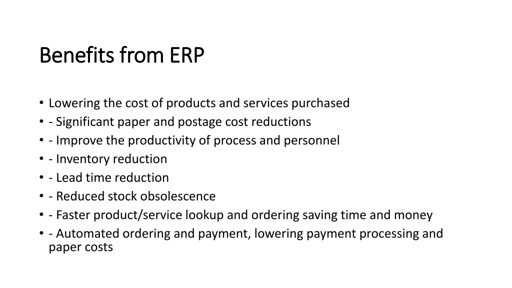 benefits from erp benefits from erp