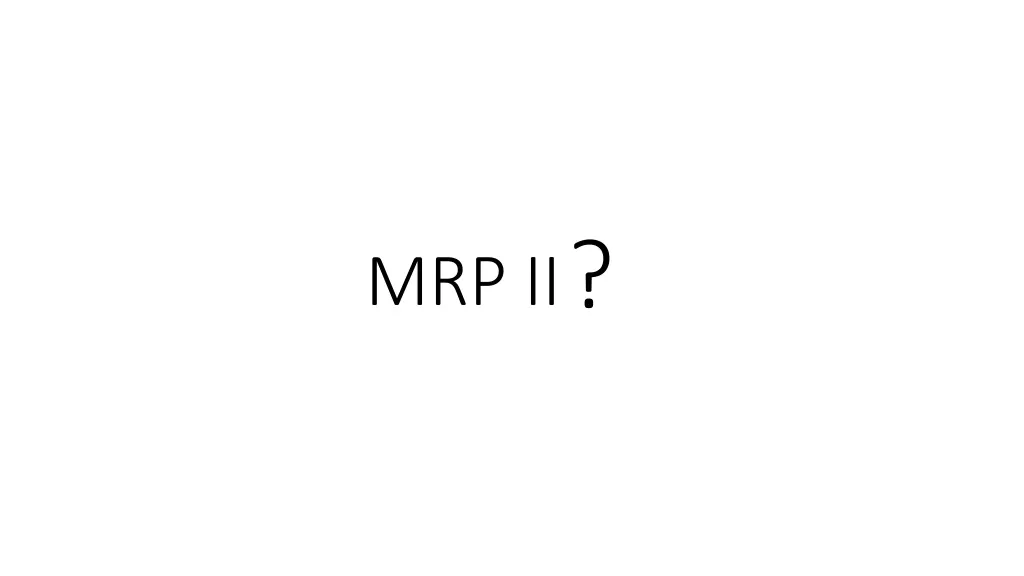 mrp ii