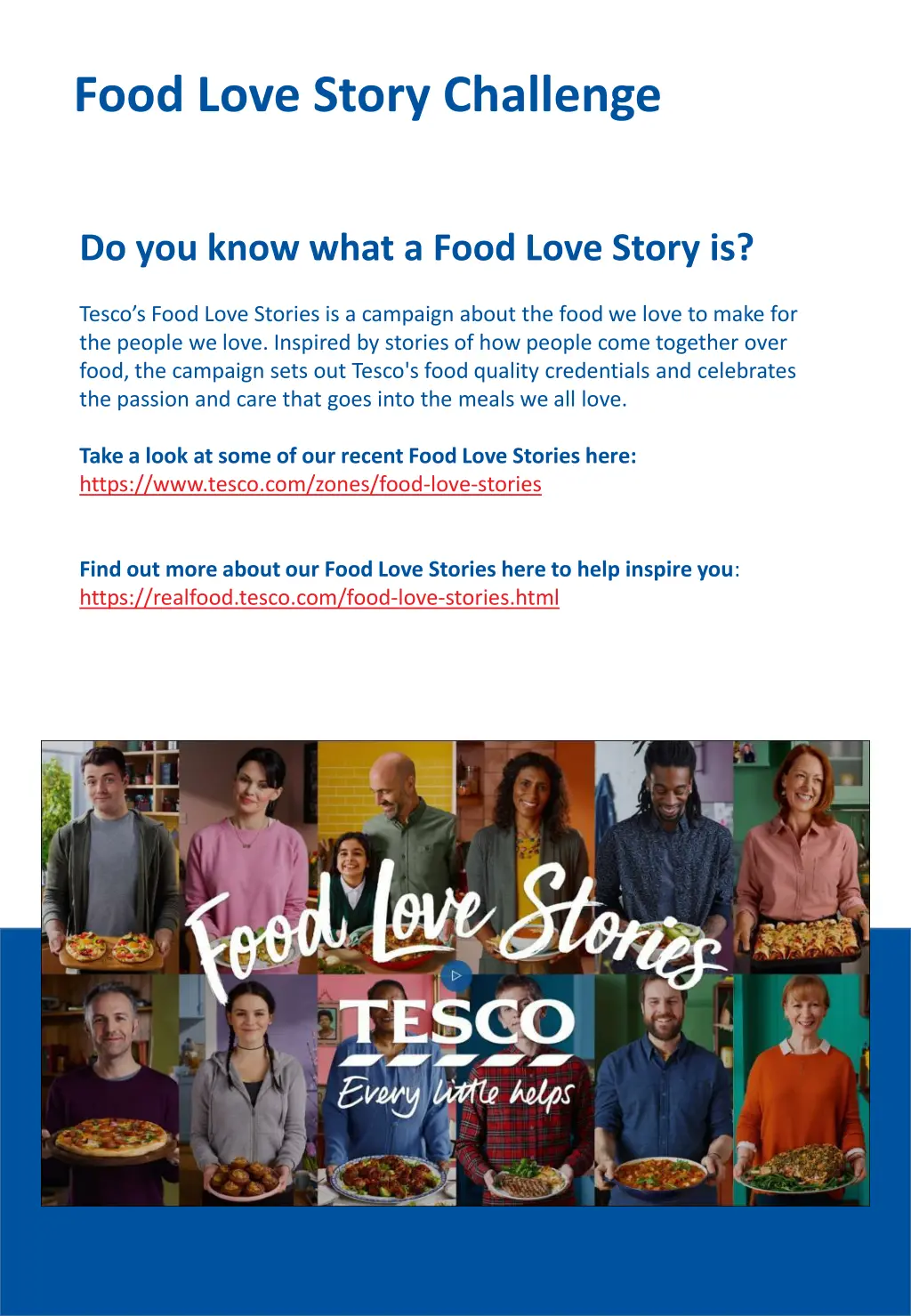 food love story challenge