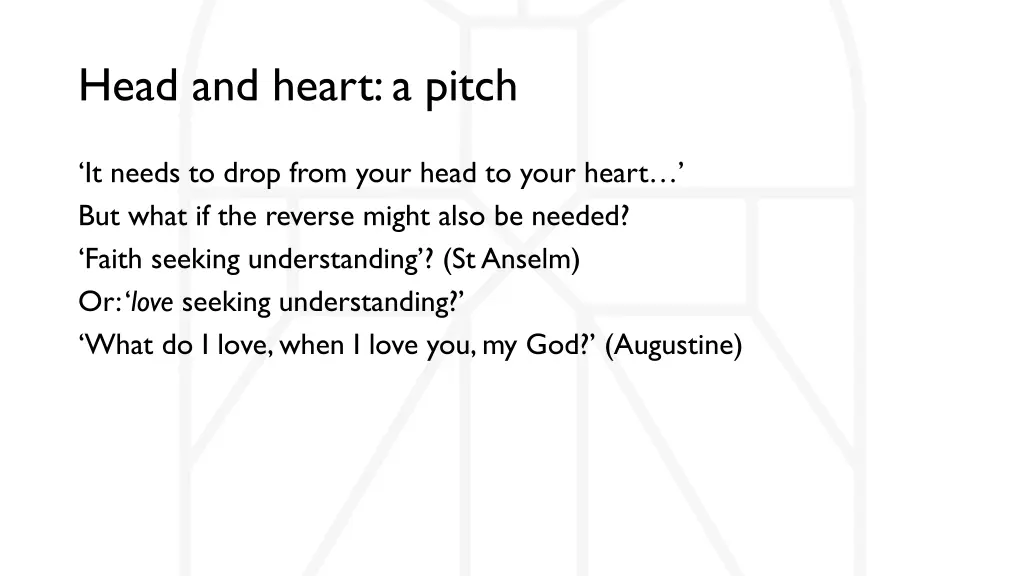 head and heart a pitch