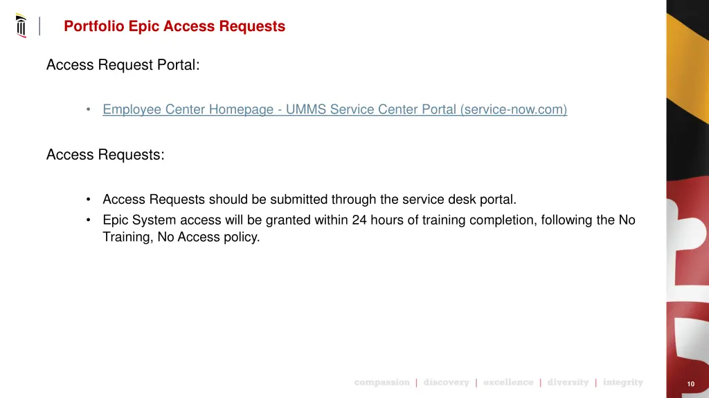 portfolio epic access requests