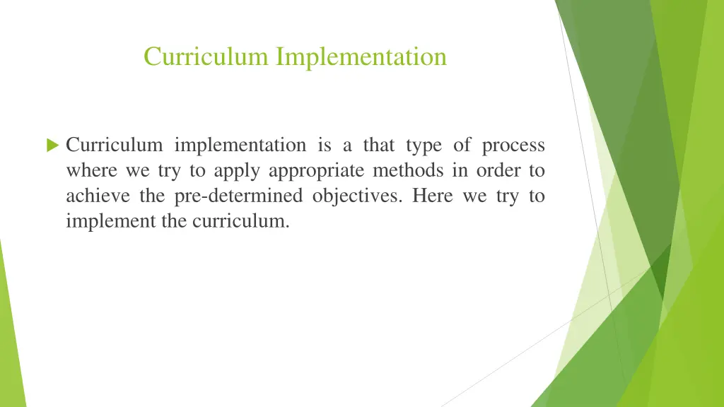curriculum implementation