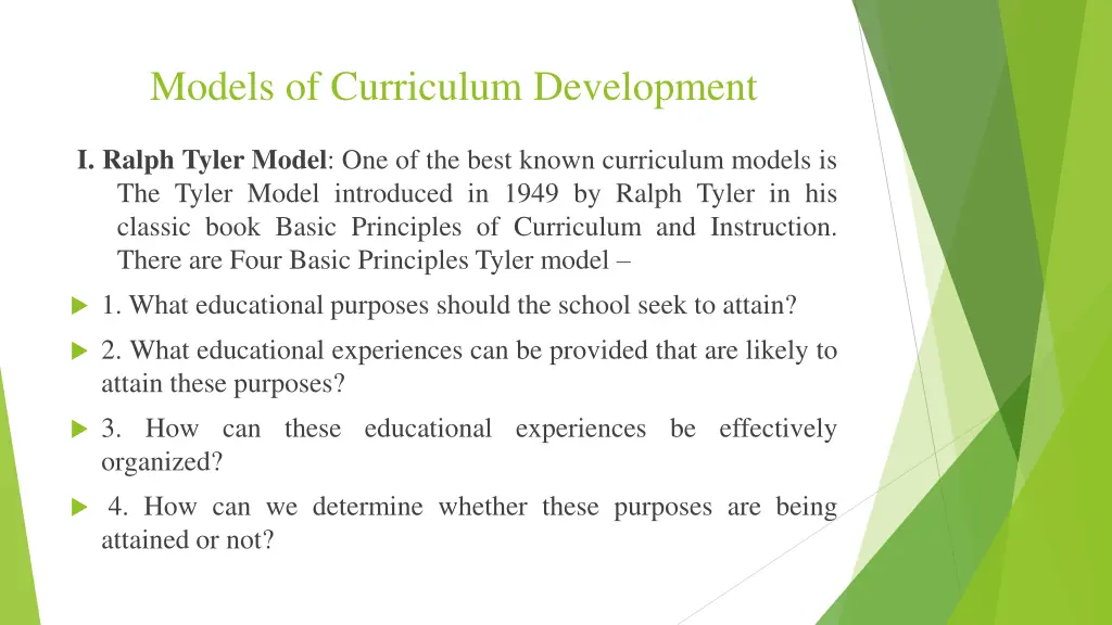 models of curriculum development