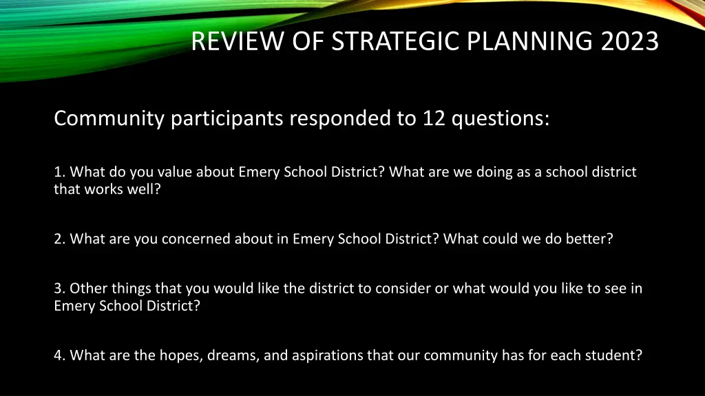 review of strategic planning 2023