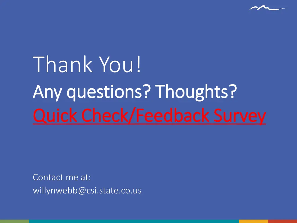 thank you any questions thoughts any questions