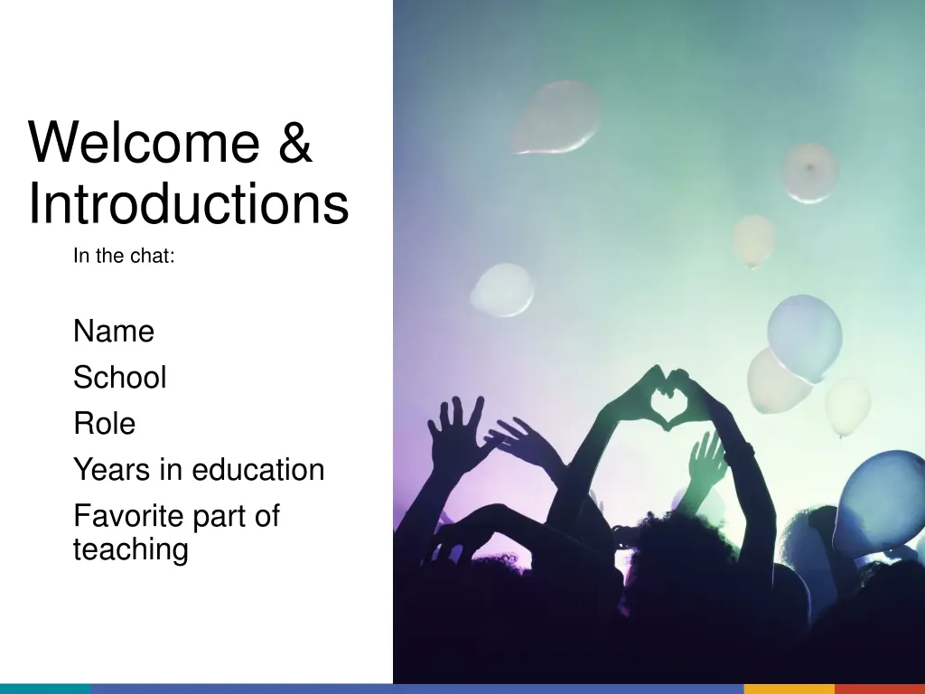 welcome introductions in the chat