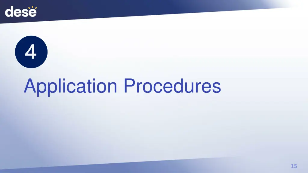 application procedures